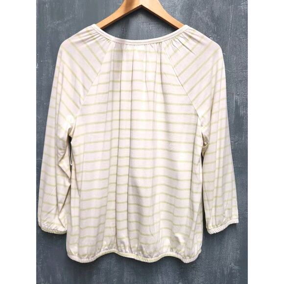 Ana A New Approach Knit Top Size Large XL Pear Striped Elastic Waist - Picture 4 of 11